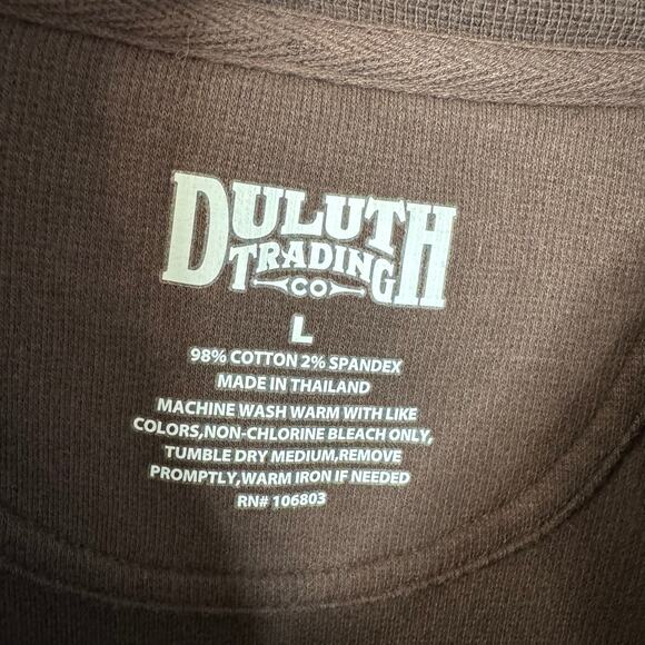 Duluth Trading Men's Longtail T Waffle Henley Long Sleeve Brown Large - Picture 9 of 11